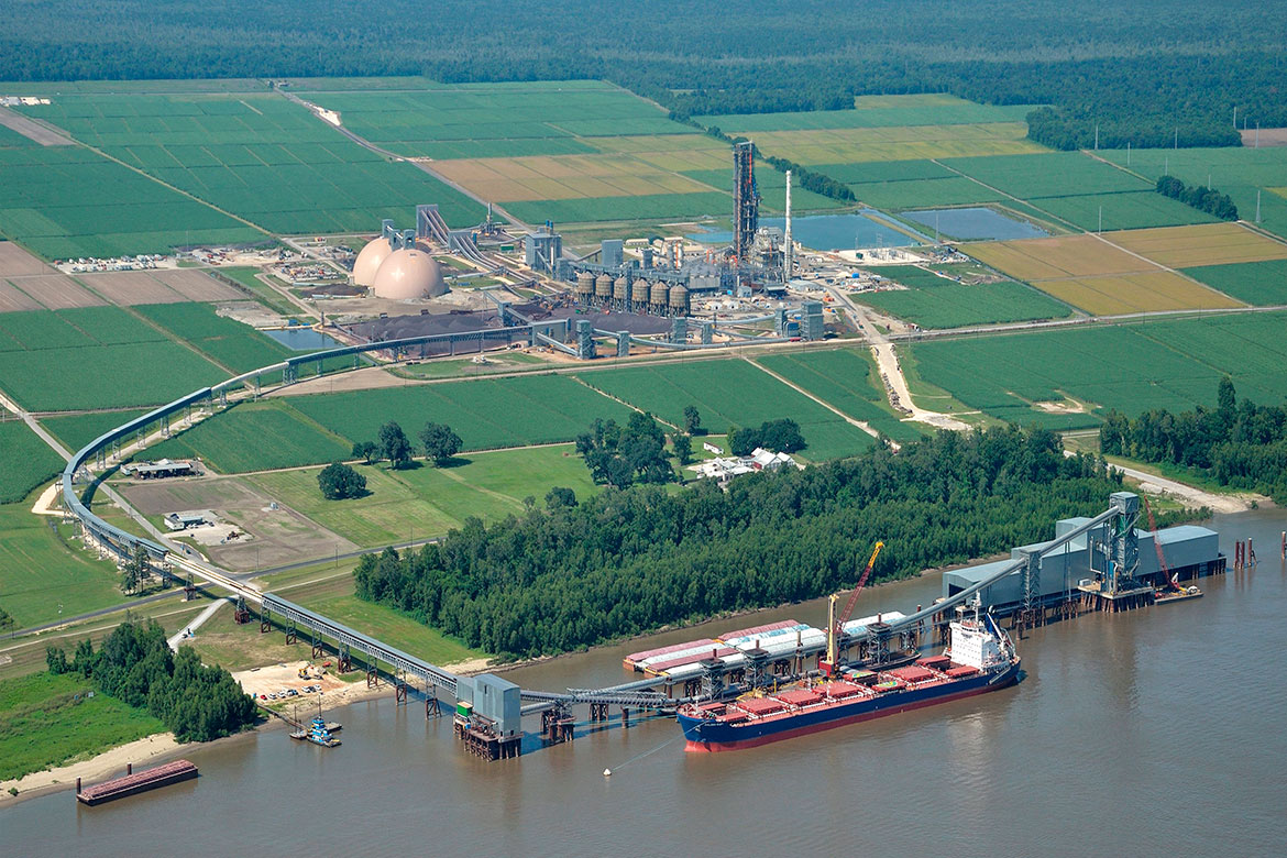 Photo of the Nucor DRI plant in St. James Parish, Louisiana