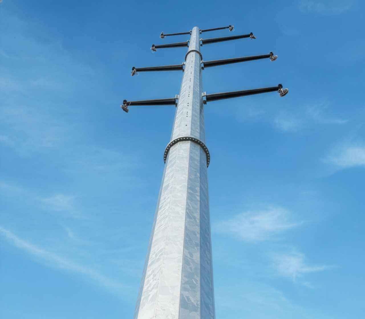 Photo of nucor steel utility and transmission pole